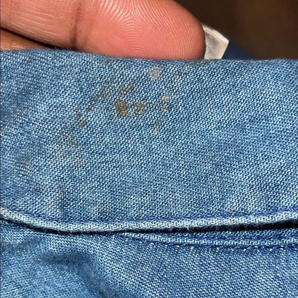 NWT Liz Claiborne Dark Blue Denim Button-Down Shirt Size 14 #265 - Picture 9 of 12